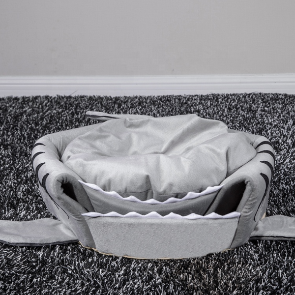 Shark shape Cat Bed With Removable Cushion (2)