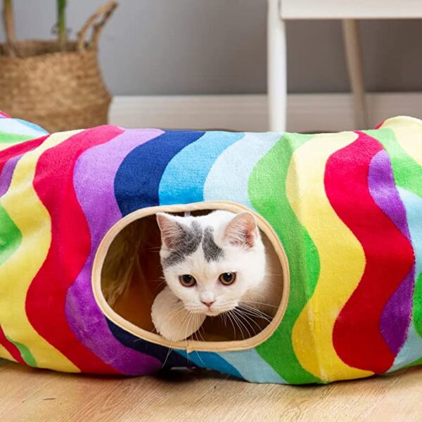 SE PT071 Rainbow Wave Cat Tunnel Toy (4)