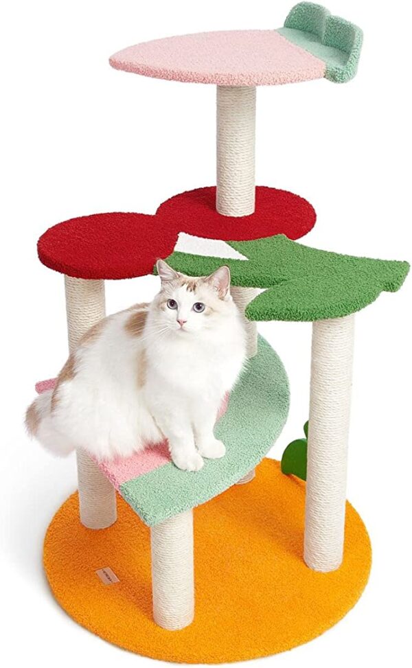 SE PCT161 Multi Level Cat Tree Cat Tower With Fruit Shaped (1)