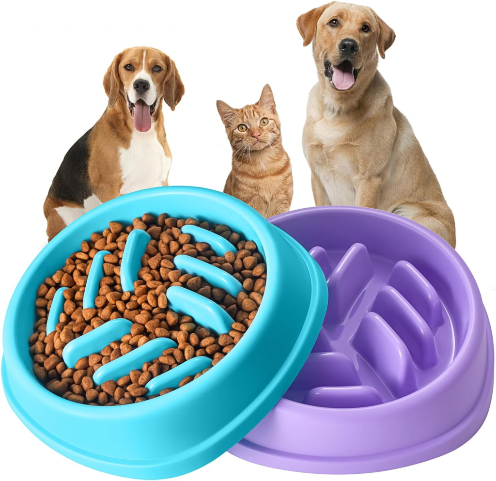 Anti Choking Puzzle Anti Slip Slow Eating Slow Feeder Maze Dog Bowls 2 Pack Shine E Pet